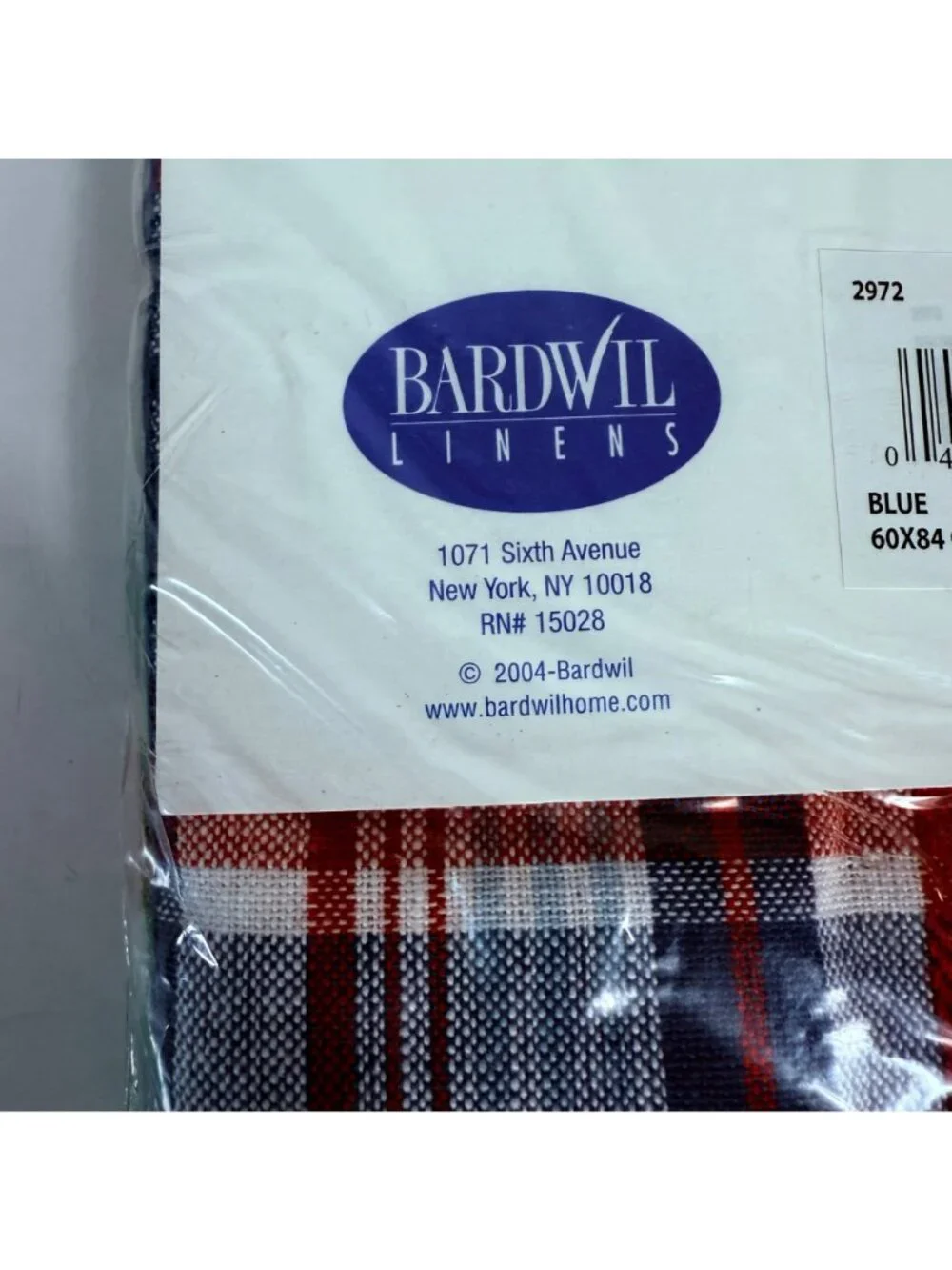 Bardwil Oval Tablecloth Plaid 60